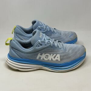 Hoka One One Bondi 8 Shoes Mens 12 D Blue Comfort Running Walking Sneakers FLAWS